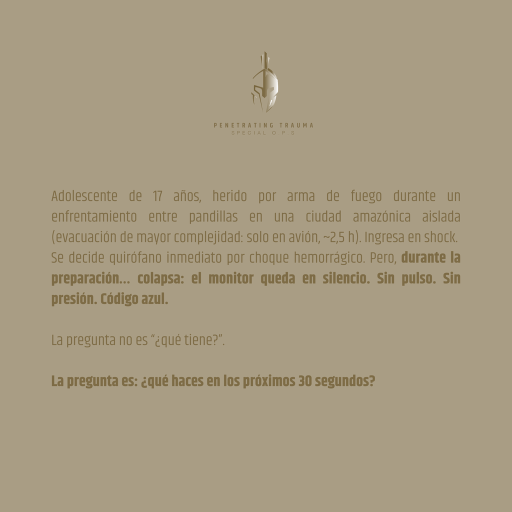 Caso 1 (ES): Herida torácica derecha con lesión del hilio pulmonar