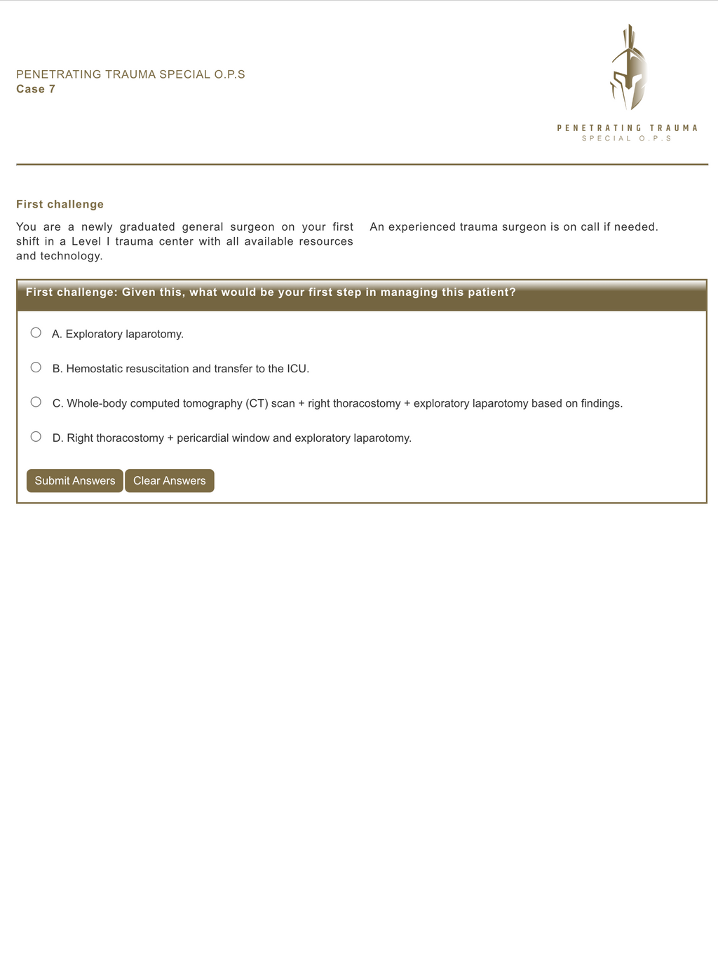 Case 7 (EN) Solid organs and hollow viscera: What to do in combined injuries.