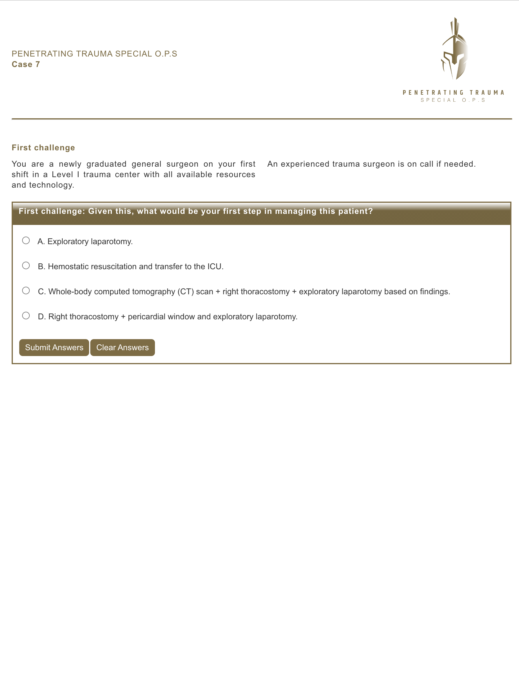 Case 7 (EN) Solid organs and hollow viscera: What to do in combined injuries.